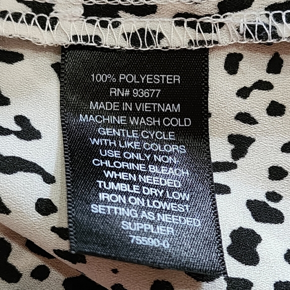 Worthington Petite Large PL Sleeveless Animal Print Blouse Keyhole Back Top - Picture 8 of 8